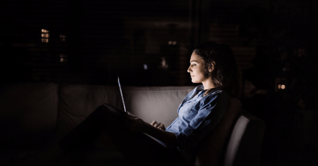 Woman working laptop